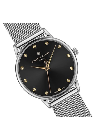 Reloj de cuarzo de acero - Plateado