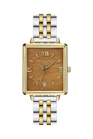 Reloj de cuarzo de acero y nácar Boracay