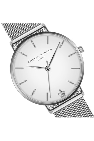Estuche reloj de cuarzo de acero y pulsera Pure