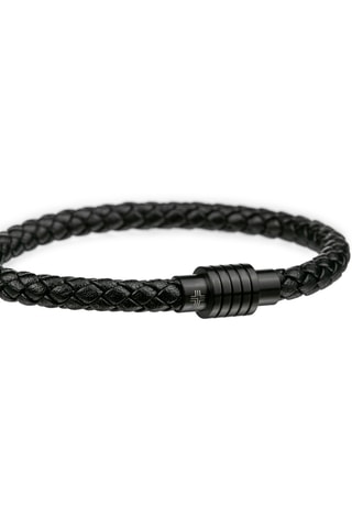 2 pulseras de piel Adam - Negro y dorado