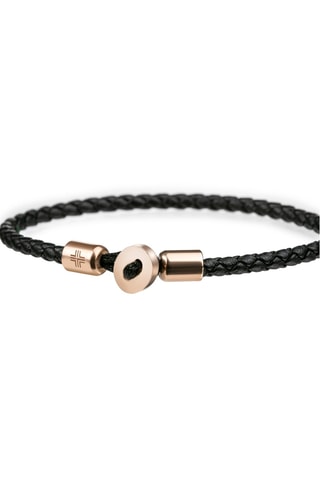2 pulseras de piel Adam - Negro y dorado
