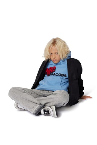 Sweat à capuche en coton biologique - Ciel - Marc Jacobs