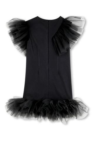 Jurk met Ruches van 2 Materialen - Zwart - Karl Lagerfeld