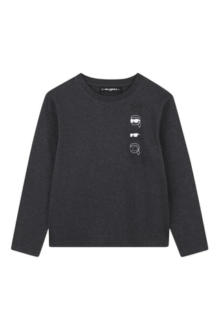 Biologisch Katoenen T-shirt - Gemêleerd Antraciet - Karl Lagerfeld