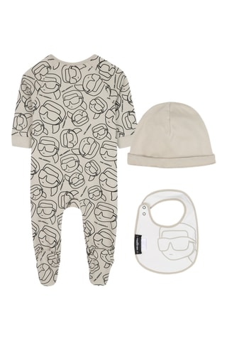 3-delige Biologisch Katoenen Pyjama - Beige - Karl Lagerfeld