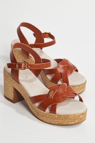 Sandali con tacco Louanne - Cammello