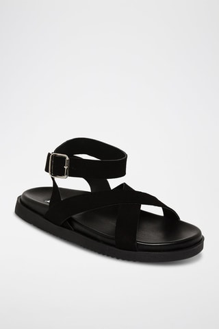 Sandali in pelle scamosciata - Nero