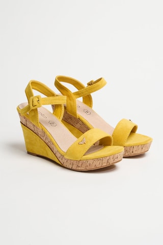 Sandali con zeppa Mia - Senape