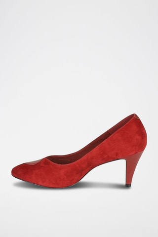 Décolleté in pelle - Rosso