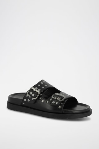 Ciabatte in pelle Jaddie - Nero