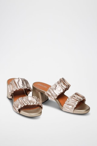 Sandali con tacco in pelle Genziana Mid A - Dorato - Geox