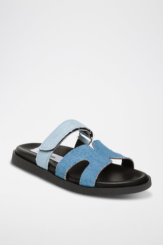 Ciabatte in jeans Missile - Celeste