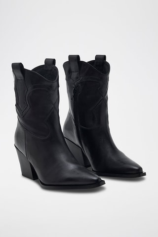 Botines de piel bovina Dakota - Negro