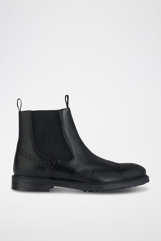 Stivaletti Beatles in pelle Tiberio - Nero - Geox