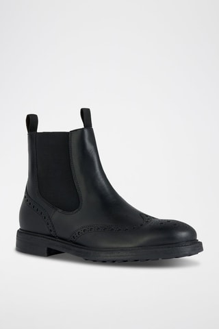 Stivaletti Beatles in pelle Tiberio - Nero - Geox