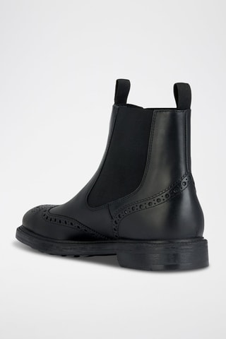 Stivaletti Beatles in pelle Tiberio - Nero - Geox