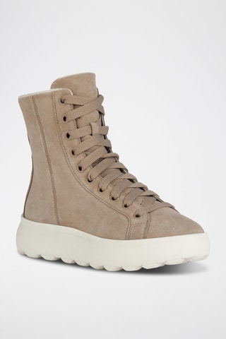 Stivaletti imbottiti in pelle scamosciata Spherica™ - Beige - Geox