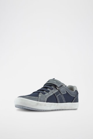 Sneakers in pelle Alonisso - Grigio scuro e blu elettrico - Geox