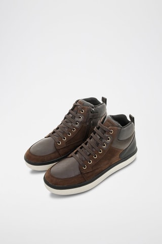 Sneakers alte in pelle scamosciata Mattias B ABX - Marrone - Geox