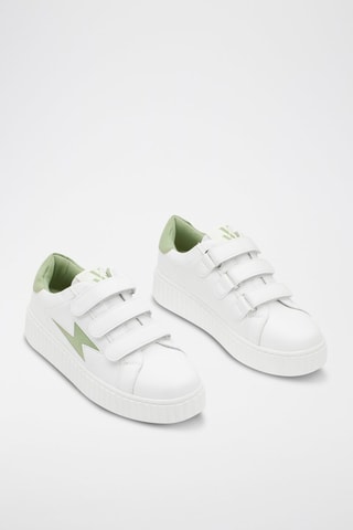 Sneakers platform Aleïna - Bianco e verde