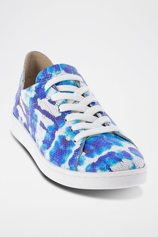 Sneakers tie and dye in pelle Lutine - Indaco