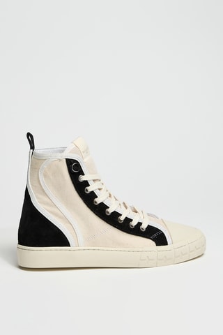 Zapatillas altas de piel - Beige