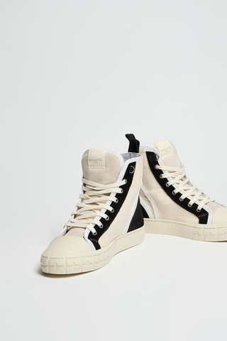 Zapatillas altas de piel - Beige