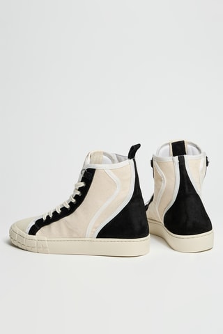 Zapatillas altas de piel - Beige
