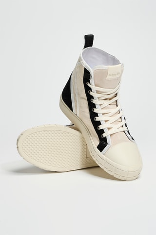 Zapatillas altas de piel - Beige