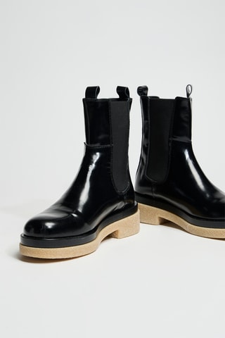 Stivaletti Beatles in pelle - Nero