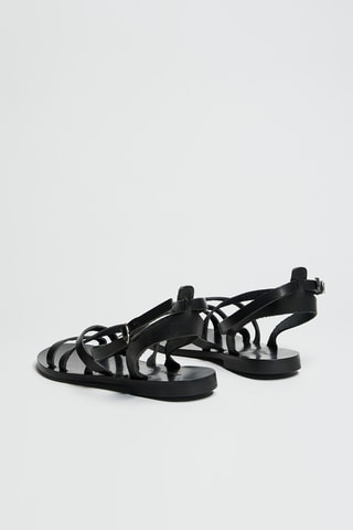 Sandali alla schiava in pelle - Nero