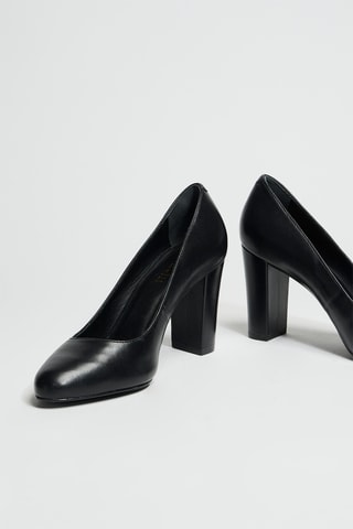 Décolleté in pelle - Nero
