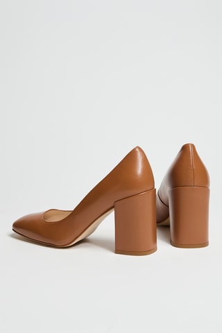 Décolleté in pelle - Marrone caramello