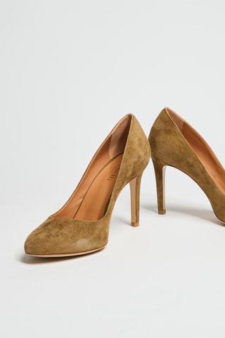 Décolleté in pelle scamosciata - Marrone