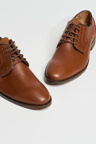 Stringate in pelle - Marrone