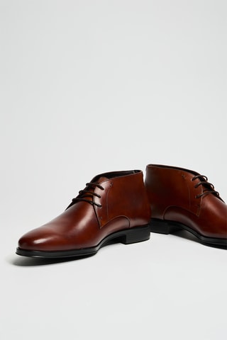 Stringate in pelle - Marrone