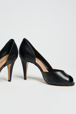 Décolleté in pelle - Nero