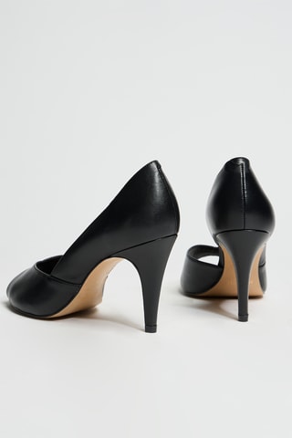 Décolleté in pelle - Nero