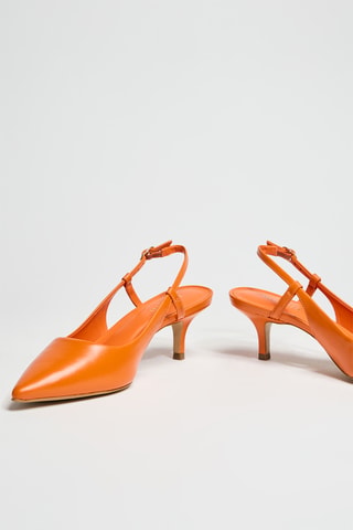 Décolleté in pelle - Arancione
