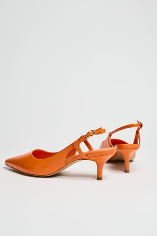 Décolleté in pelle - Arancione