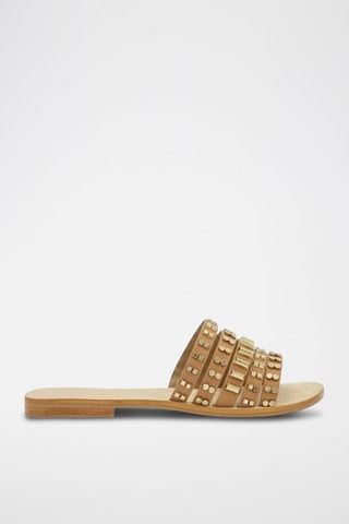 Ciabatte in pelle di vitello Isenia - Beige