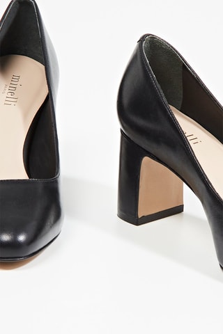Décolleté con tacco in pelle Beyha - Nero