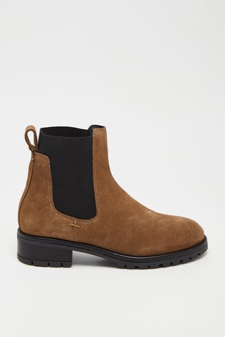 Botins Chelsea em couro de vitelo nobuck - Toupeira