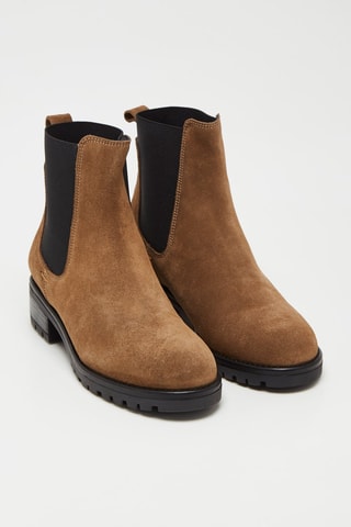 Botins Chelsea em couro de vitelo nobuck - Toupeira