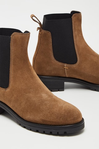 Botins Chelsea em couro de vitelo nobuck - Toupeira