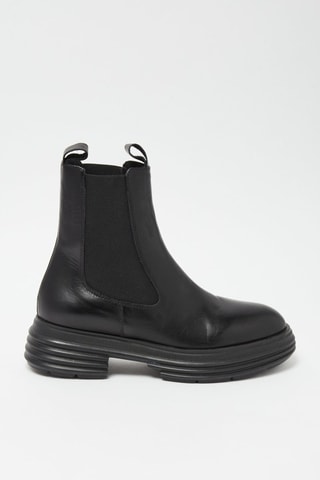 Botines Chelsea de piel bovina con plataforma - Negro