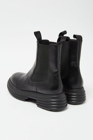Botines Chelsea de piel bovina con plataforma - Negro