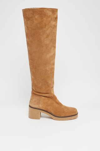 Stivali in pelle scamosciata - Beige