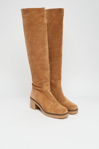 Stivali in pelle scamosciata - Beige