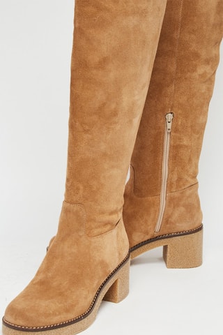 Stivali in pelle scamosciata - Beige